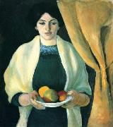 August Macke, Portrat mit Apfeln